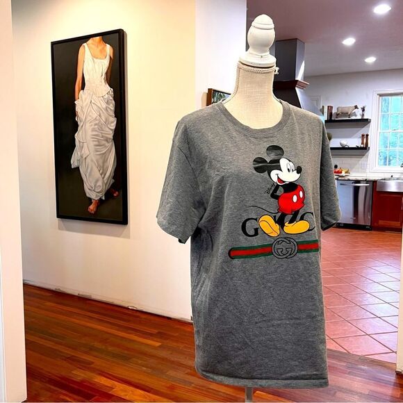 Gucci Mickey Mouse Gray T-Shirt - Picture 1 of 10